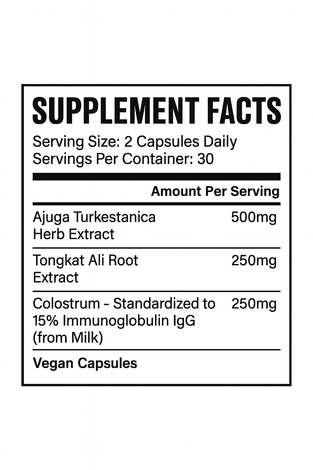 Turkesterone & Tongkat Ali Supplement 1000mg Per Serving